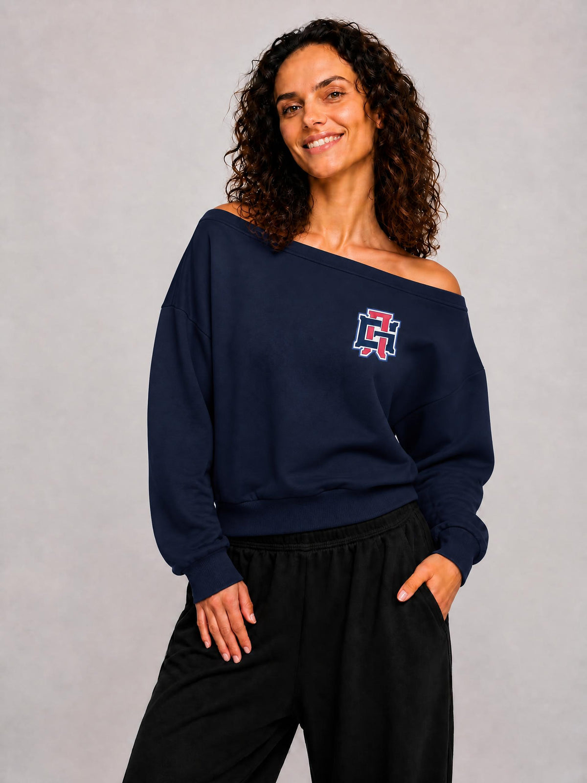AG416 Jays Off-Shoulder Sweater