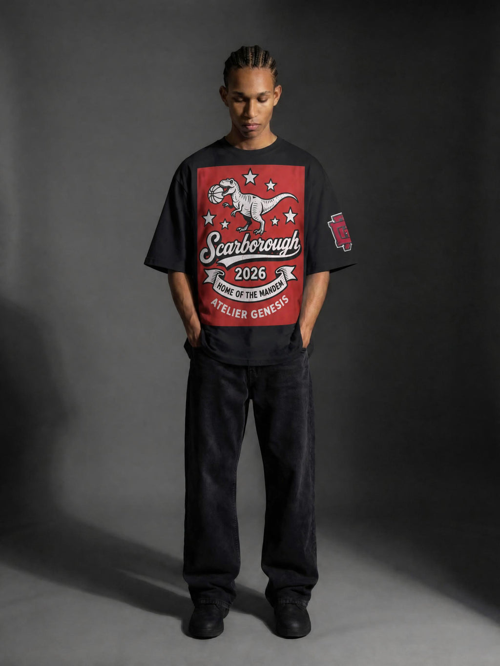 AG416 Jurassic Drop Shoulder Tee